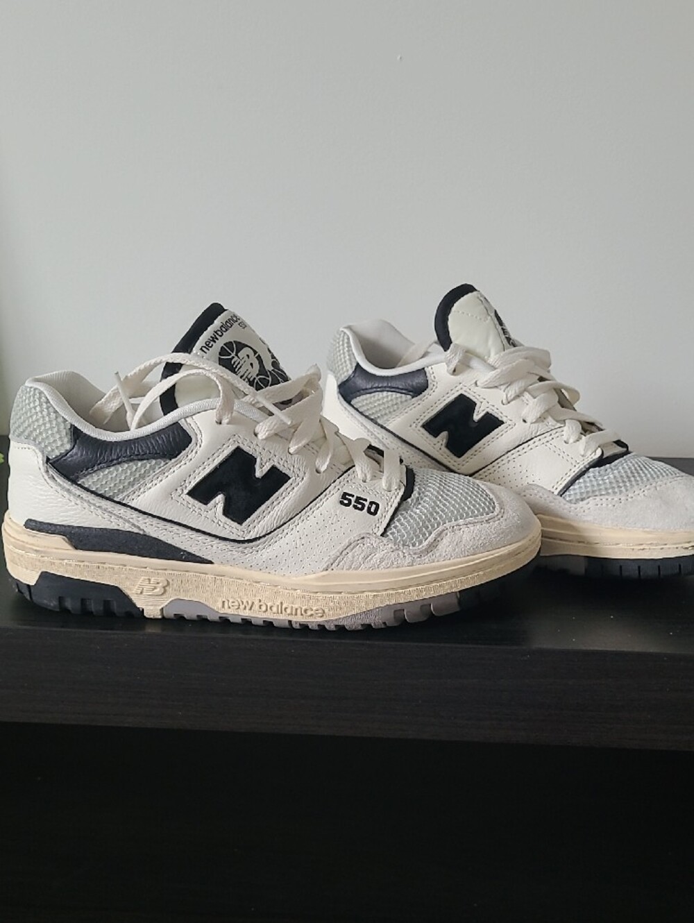 New Balance 550 Men's White and Black Retro Sneakers